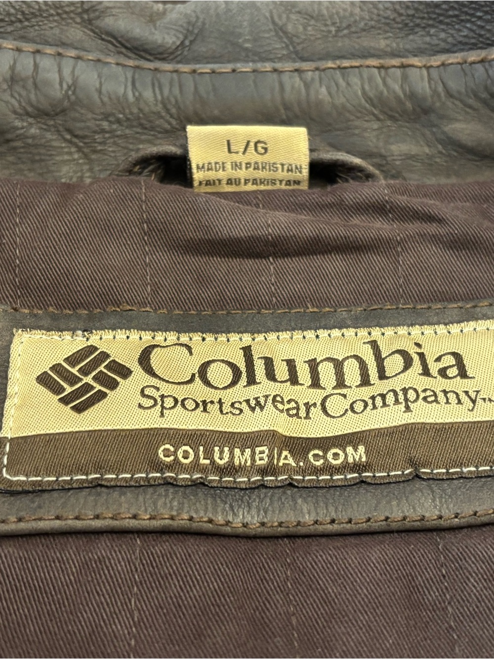 Columbia Men's Dark Brown Leather Bomber Jacket - Picture 4 of 6